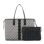MCM LARGE REVERSIBLE LIZ SHOPPER IN VISETOS BLACK