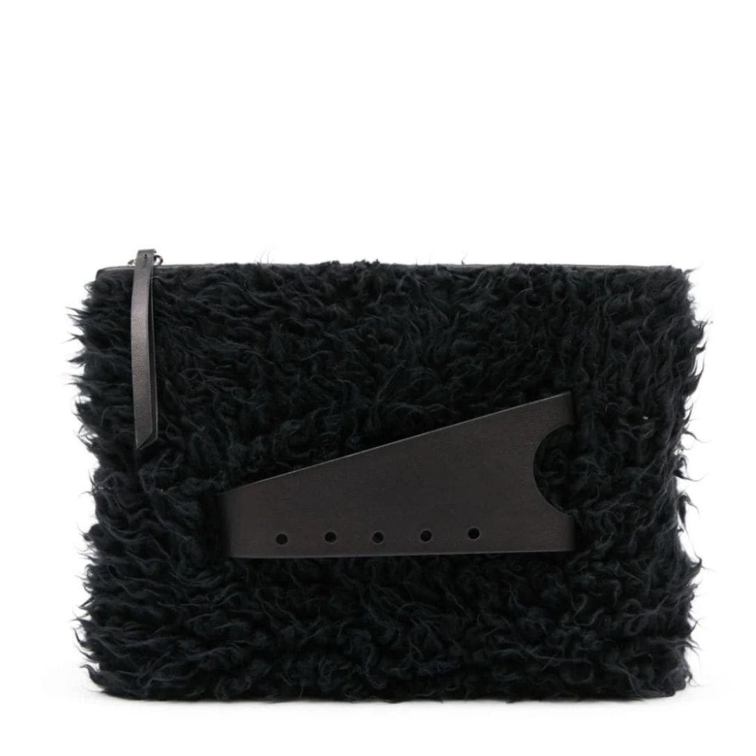 MAISON MARGIELA FAUX-FUR CLUTCH BAG