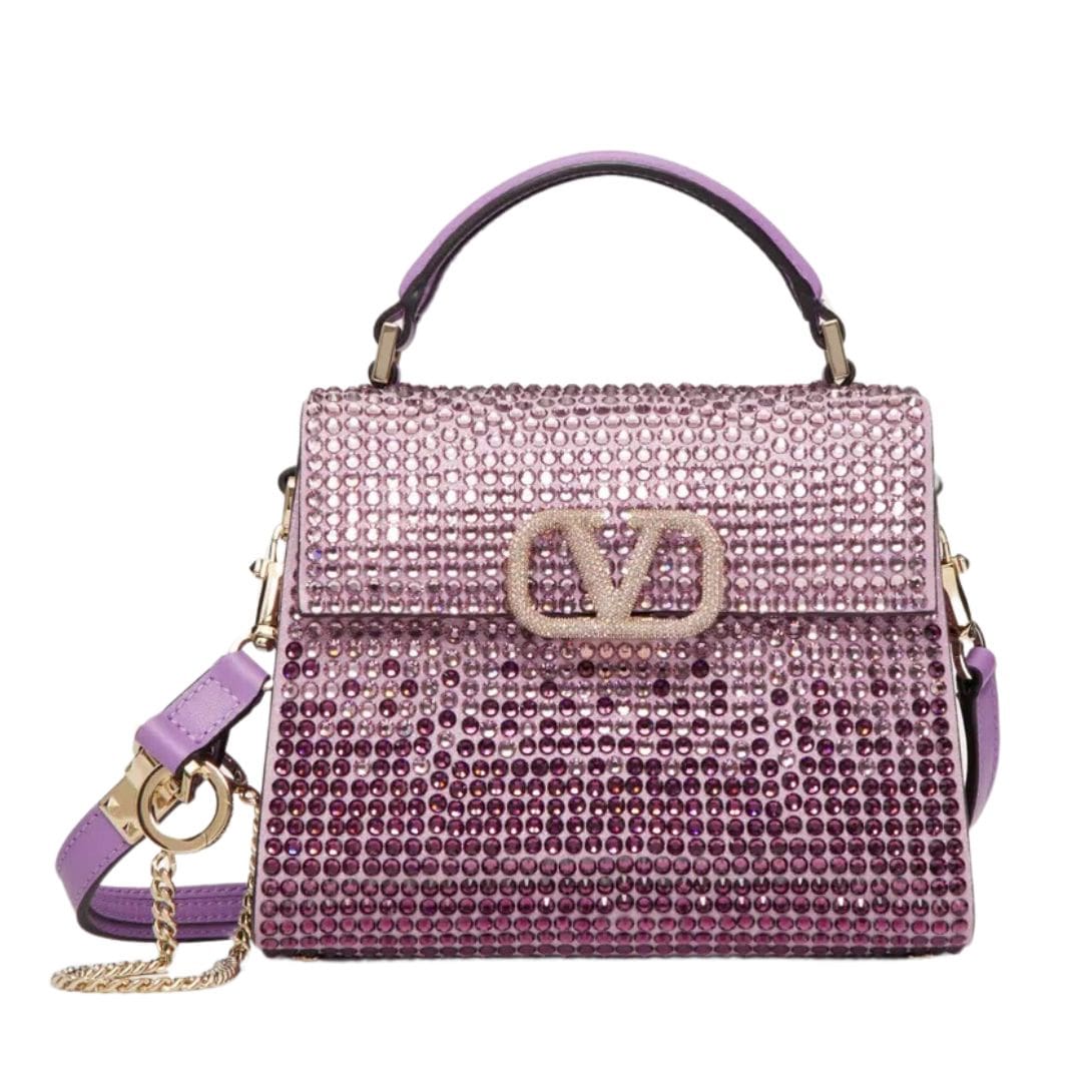 VALENTINO GARAVANI MINI VSLING HANDBAG WITH RHINESTONES