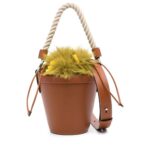 MAISON MARGIELA FLOWER LEATHER BUCKET BAG