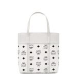 MCM MINI TONI TOP-ZIP SHOPPER IN VISETOS LEATHER MIX WHITE