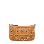 MCM MEDIUM TRACY SHOULDER BAG IN VISETOS COGNAC