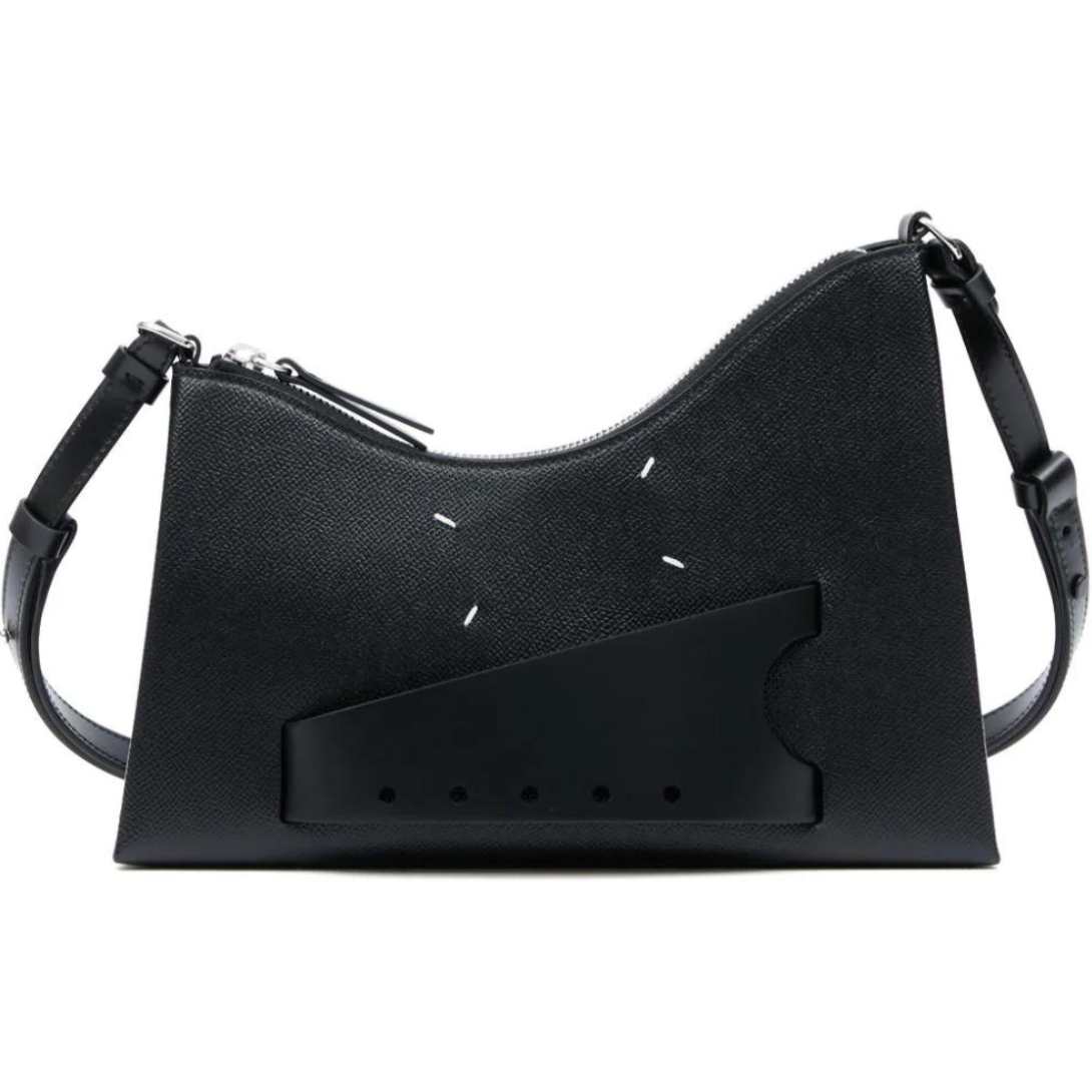 MAISON MARGIELA SMALL SNATCHED LEATHER SHOULDER BAG