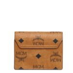 MCM MINI TRACY CHAIN CARD WALLET IN VISETOS COGNAC