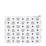 MCM MEDIUM CROSSBODY POUCH IN VISETOS ORIGINAL WHITE
