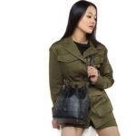 MCM MEDIUM DESSAU DRAWSTRING BAG IN VISETOS BLACK