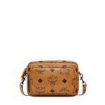 MCM SMALL AREN CROSSBODY IN MAXI VISETOS COGNAC