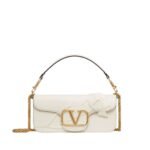 VALENTINO GARAVANI LOCÒ SHOULDER BAG WITH APPLIQUE FLOWERS