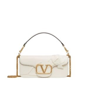 VALENTINO GARAVANI LOCÒ SHOULDER BAG WITH APPLIQUE FLOWERS