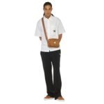 MCM SMALL AREN CROSSBODY IN VISETOS COGNAC