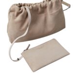 BRUNELLO CUCINELLI SUEDE SOFT BAG WITH PRECIOUS CHAIN