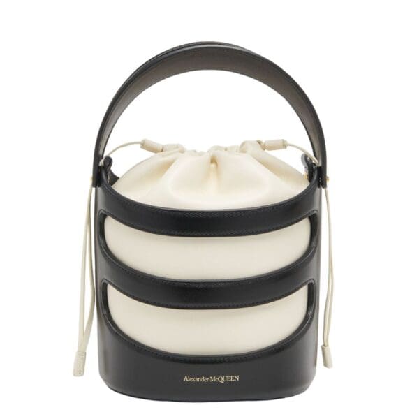 McQueen Women's the rise bucket in black/soft ivory