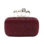 Alexander McQueen Women's knuckle clutch in red