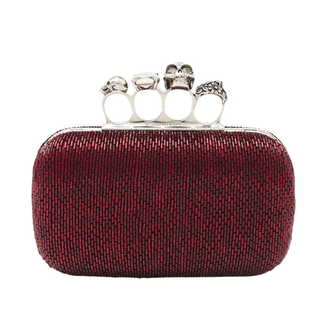 Alexander McQueen Women's knuckle clutch in red