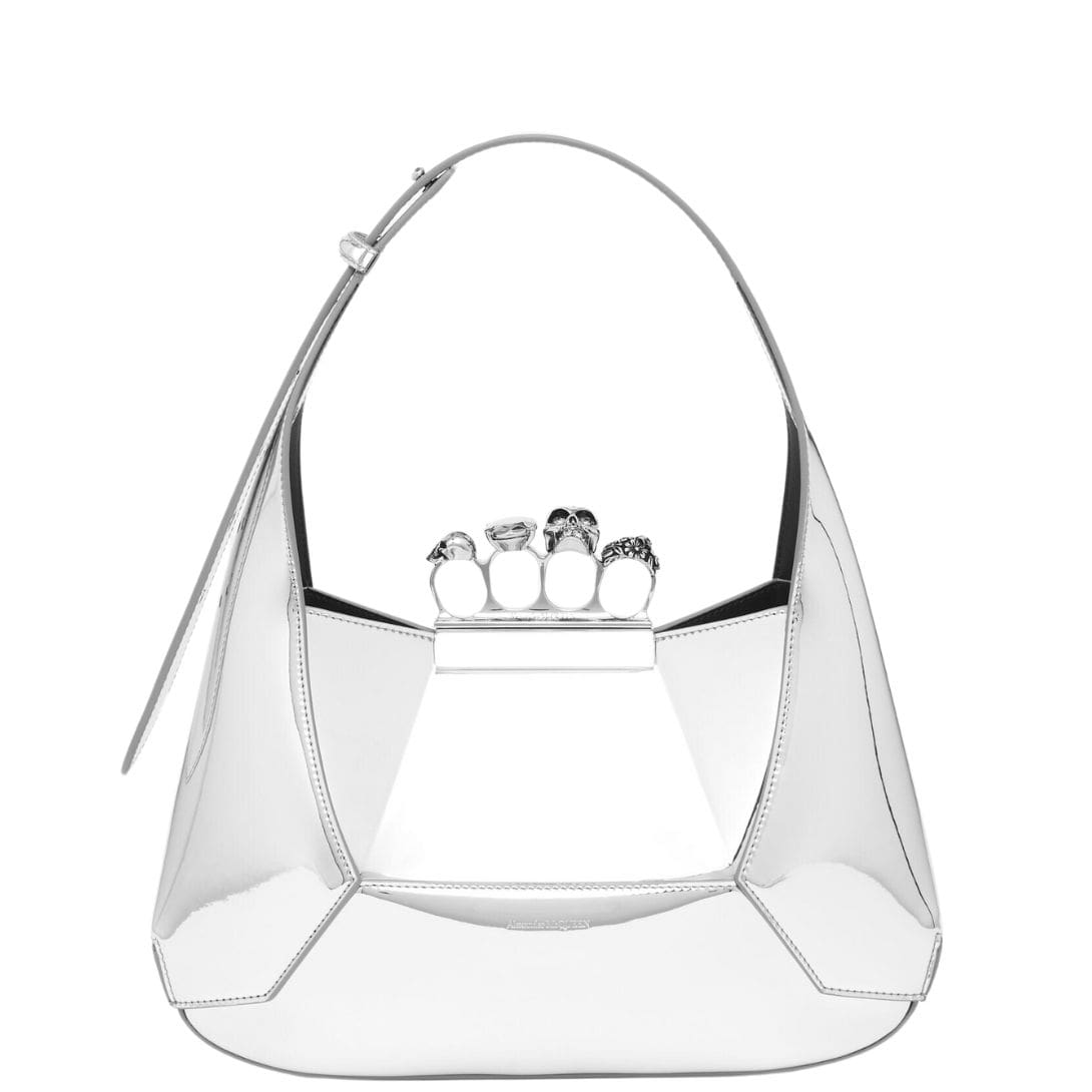 Alexander McQueen Women's the jewelled hobo Bag in silver.