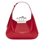 Alexander McQueen Women's the jewelled hobo Bag in welsh red.