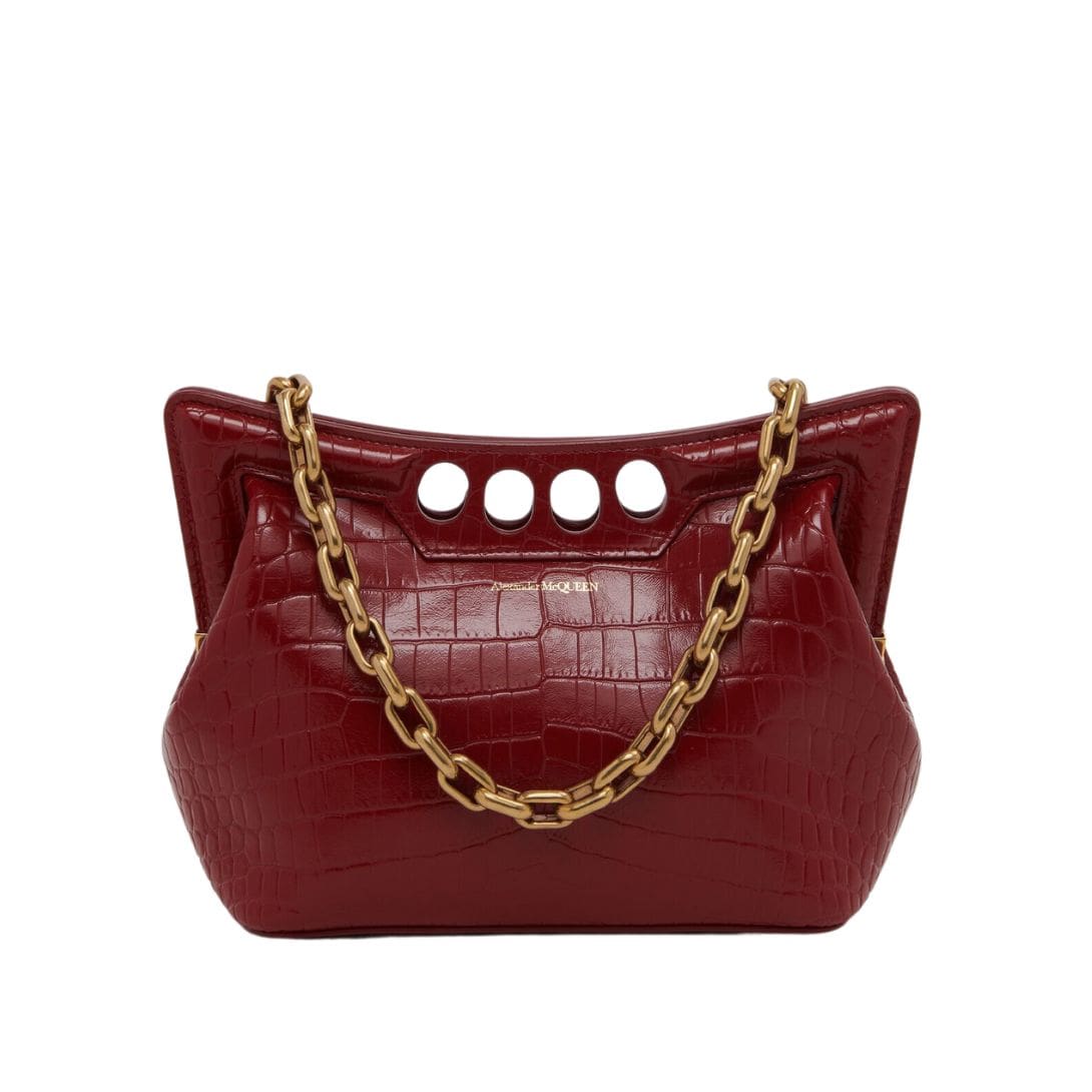 Alexander McQueen women's the peak bag small in dark red