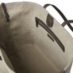 BRUNELLO CUCINELLI COTTON AND LINEN CANVAS SHOPPER BAG WITH MONILI