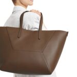 BRUNELLO CUCINELLI CALFSKIN SHOPPER BAG WITH MONILI