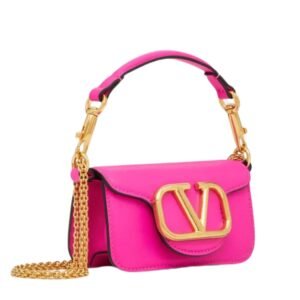 VALENTINO GARAVANI LOCÒ MICRO BAG IN CALFSKIN LEATHER WITH CHAIN