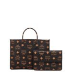 MCM LARGE MUNCHEN TOTE IN MAXI VISETOS BLACK
