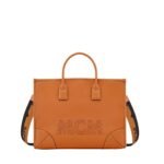 MCM LARGE MÜNCHEN TOTE IN SPANISH CALF LEATHER COGNAC
