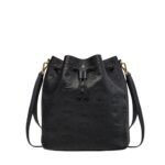 MCM LARGE DESSAU DRAWSTRING IN EMBOSSED MONOGRAM LEATHER BLACK