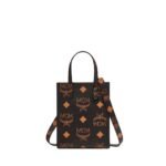 MCM MINI AREN TOTE IN MAXI VISETOS BLACK