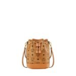 MCM MINI DESSAU DRAWSTRING BAG IN VISETOS COGNAC