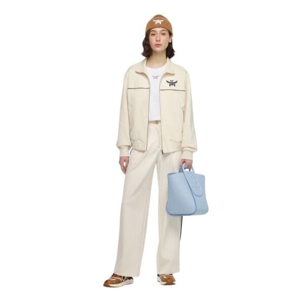 MCM LARGE MODE TRAVIA TOTE IN SPANISH NAPPA LEATHER BLUE