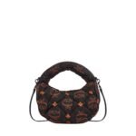 MCM MINI AREN QUILTED HOBO IN MAXI MONOGRAM NYLON BLACK