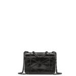 MCM MINI TRAVIA QUILTED SHOULDER BAG IN CRUSHED LEATHER BLACK