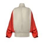 LOUIS VUITTON COLOR BLOCKED GATHERED LEATHER JACKET