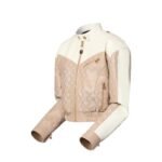 LOUIS VUITTON CROPPED MAHINA MONOGRAM LEATHER JACKET