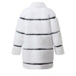 LOUIS VUITON LEATHER STRIP WHITE MINK COAT