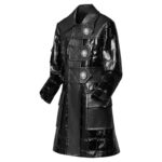 LOUIS VUITTON MIXED LEATHER STUD BUTTON COAT