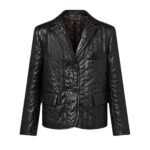 LOUIS VUITTON PINSTRIPE LEATHER BLEAZER