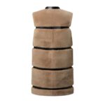 LOUIS VUITTON SLEEVELESS LEATHER STRIP MINK COAT