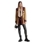 LOUIS VUITTON STUD BUTTON LEATHER ACCENT JACKET