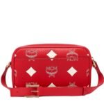 MCM Small Aren Crossbody in Maxi Visetos Candy Red