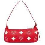MCM Small Aren Shoulder Bag in Maxi Visetos Candy Red