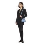 MCM SMALL ELLA BOSTON BAG IN MAXI MONOGRAM LEATHER BLUE