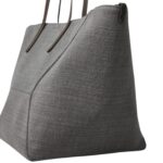 BRUNELLO CUCINELLI COTTON AND LINEN CANVAS SHOPPER BAG WITH MONILI