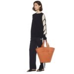 MCM LARGE HIMMEL TOTE IN SPANISH NAPPA LEATHER COGNAC