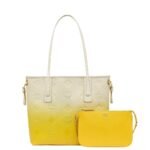 MCM SMALL LIZ SHOPPER IN GRADATION MONOGRAM LEATHER YELLOW