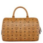 MCM MEDIUM ELLA BOSTON BAG IN VISETOS COGNAC