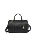 MCM MEDIUM ELLA BOSTON BAG IN VISETOS BLACK