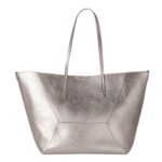 BRUNELLO CUCINELLI LAMÉ CALFSKIN SHOPPER BAG WITH MONILI