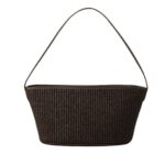 BRUNELLO CUCINELLI TECHNO COTTON RAFFIA BAG WITH SHINY ZIPPER PULL