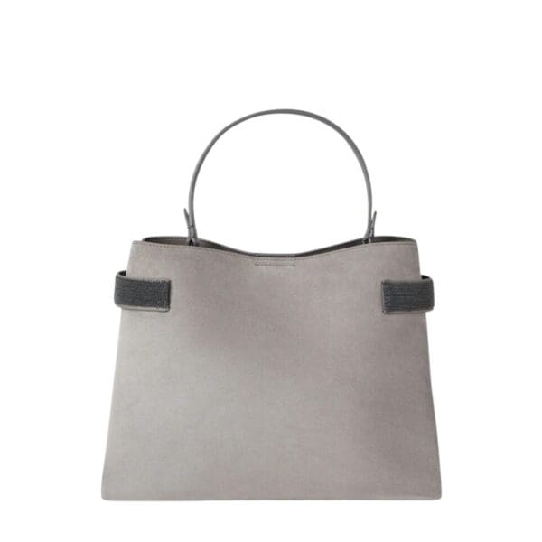 BRUNELLO CUCINELLI SUEDE BAG WITH PRECIOUS BANDS